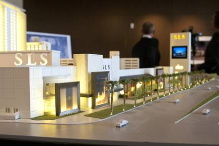 A view of what the SLS Las Vegas resort will look like from Sahara and Las Vegas boulevards Tuesday, May 1, 2012.